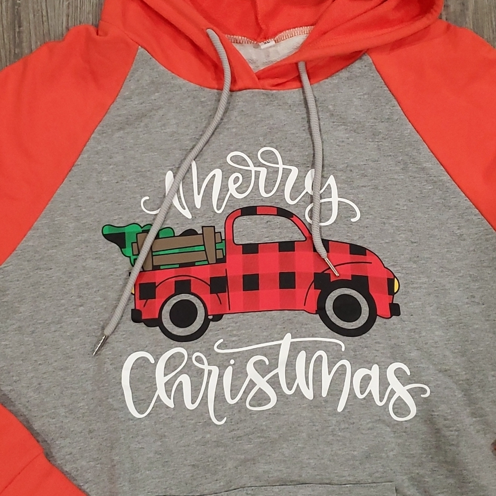 Merry Christmas Hooded Sweatshirt Size XL - Picture 2 of 2